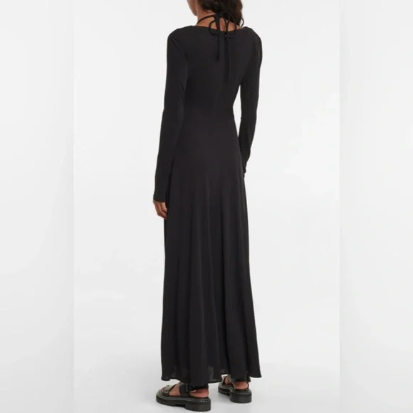 Proenza Schouler Halter Neck Cutout Matte Jersey Maxi Dress Black Size 10 NWT